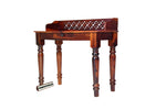 Wooden desk with lattice design on top, branded 'Turnerworld', on a white background