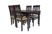 Wooden Dining Table 4 Seater Set for Dining Room in Walnut Finish