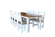 Mango Wood Dining Table 8 Seater Set for Kitchen in White Finish