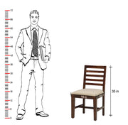 Solid Wood Dining Chair Set of 2 for Home in Walnut Finish