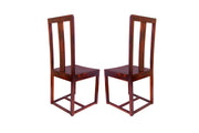 Wooden Dining Chair Set of 2 for Kitchen & Dining Room in Honey Finish