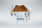 Wooden Dining table 8 Seater for Dining Room in White Finish
