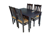 Wooden Dining Table 4 Seater Set for Dining Room in Walnut Finish