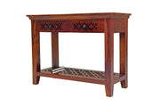 Wooden Console table With 2 Drawer In Honey Finish for Living Room