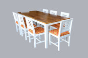 Solid Wood Dining Table 8 Seater for Living Room (White Finish)