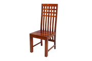 Solid Wood Set of 2 Dining Chairs for Hall & Kitchen in Honey Finish