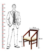 Solid Wood Arm Chair Set of 2 for Living Room in Honey Finish