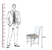 Mango Wood Dining Chair Set of 2 for Dining Room in White Finish