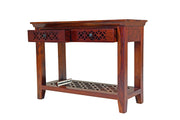 Wooden Console table With 2 Drawer In Honey Finish for Living Room