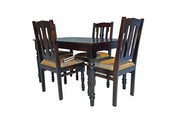 Wooden Dining Table 4 Seater Set for Dining Room in Walnut Finish