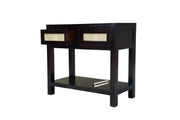 Wooden Console table With 2 drawer In Walnut Finish for Living Room