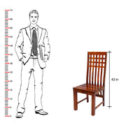 Solid Wood Set of 2 Dining Chairs for Hall & Kitchen in Honey Finish