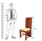 Wooden Dining Chairs Set of 2 for Dining Room & Kitchen in Honey Finish