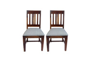 Wooden Dining Chair Set of 2 for Living Room in Teak Finish