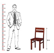 Solid Wood Dining Chairs Set of 2 for Home & Office in Honey Finish