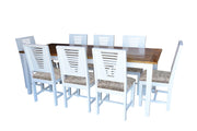 Mango Wood Dining Table 8 Seater Set for Kitchen in White Finish