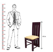 Wooden Dining Chairs Set of 2 for Dining Room & Kitchen (Walnut Finish)