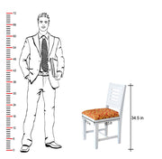 Solid Wood Dining Chair Set of 2 with Cushion for Dining Room in White Finish