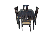 Wooden Dining Table 4 Seater Set for Dining Room in Walnut Finish