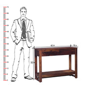 Solid Wood Console Table with Drawer for Living Room & Hall in Maple Finish