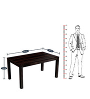 Wooden 6 Seater Dining Table with Chairs for Home in Walnut Finish