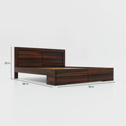 Solid Wood King Size Double Bed without Storage for Home