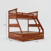 Solid Wood Double Bunk Bed for Bedroom