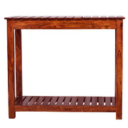 Solid Wood Small Table for Home & Office in Teak Finish