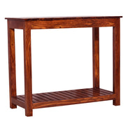 Solid Wood Small Table for Home & Office in Teak Finish