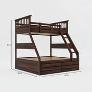 Solid Wood Double Bunk Bed for Bedroom