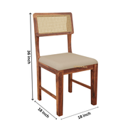 Premium Sheesham Wood 4-Seater Dining Set with Cane Chairs