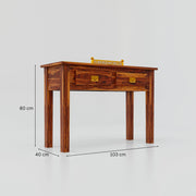 Solid Wood Console table With 2 drawer In Honey Finish