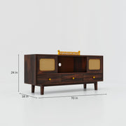 Solid Wood TV Unit with Drawers Storage for Living Room