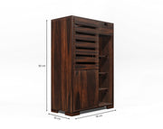 Solid Wood Shoe Rack with Cabinet Storage for Living Room