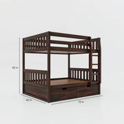Wooden Bunk Bed with Storage for Kids Bedroom