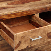 Solid Wood Chest of Drawers for Living Room in Rustic Teak Finish