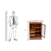 Solid Wood Standard Bookcase with Drawers in Honey Finish