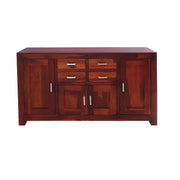 Solid Wood Sideboard Cabinet With 4 Door 4 Drawer