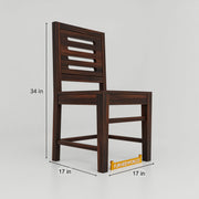 Solid Wood Dining Table 6 Seater with Chairs for Home In Walnut Finish