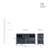 Solid Wood Chest of Drawers for Living Room in Rustic Teak Finish