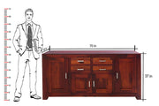 Solid Wood Sideboard Cabinet With 4 Door 4 Drawer