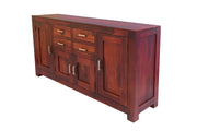 Solid Wood Sideboard Cabinet With 4 Door 4 Drawer