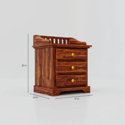 Wooden Bedside Table with Drawers