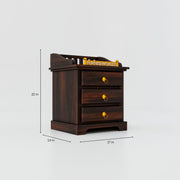 Wooden Bedside Table with Drawers