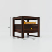 Solid Wood Bedside Table with Drawers