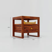 Solid Wood Bedside Table with Drawers