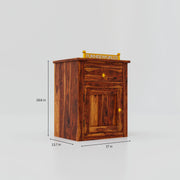 Solid Wood Bedside Table for Bedroom & Living Room in Maple Finish