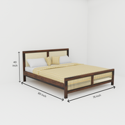 Wooden King Size Bed Without Storage for Bedroom