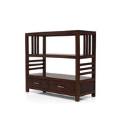 Wooden Bookcase for Book Storage in Walnut Finish