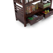 Wooden Bookcase for Book Storage in Walnut Finish